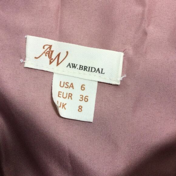 AW BRIDAL BRIDESMAID 6 S Dusty Rose pink Ginny  formal party maxi dress NEW B84 - Picture 8 of 9
